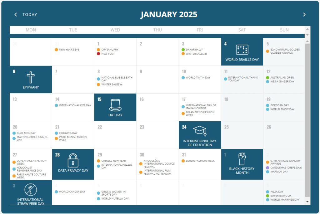 해외 마케팅 캘린더